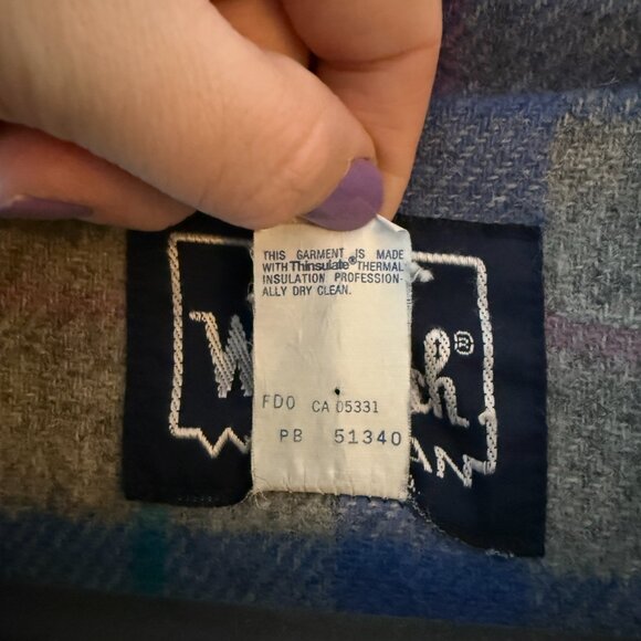 Vintage Woolrich Chore Jacket Flannel Lined Blue Oversized Size Large - Picture 4 of 12